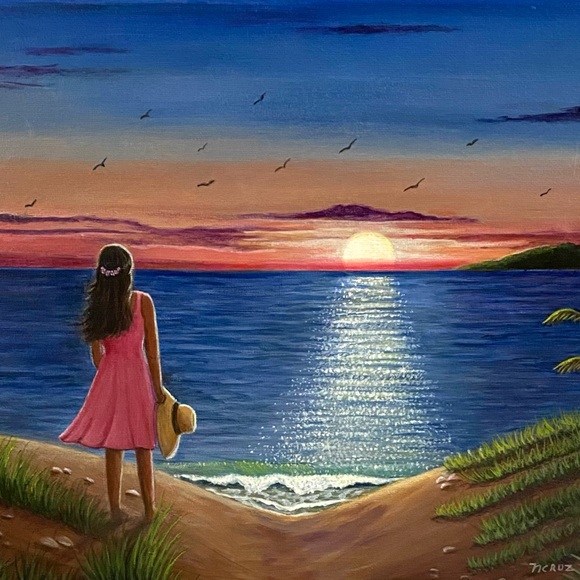 Hand Crafted Other - Hand Crafted Art Print “Whispering Sunset”